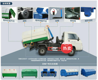東風銳玲車廂可卸式垃圾車與灑水車 湖北潤力專業(yè)制造的多功能專用車輛